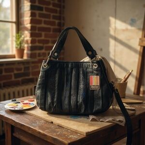 Michele Textured Black Handbag